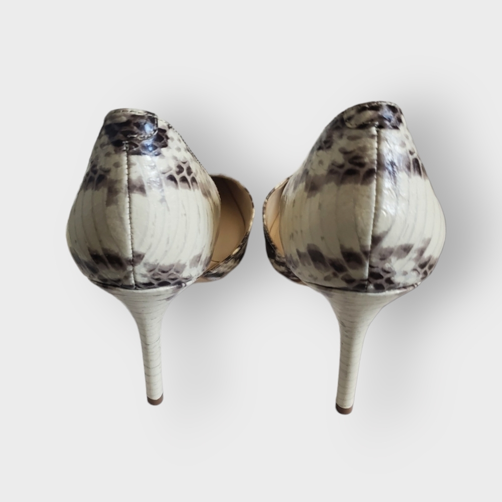 White House Black Market, Exotic-Print Leather D'Orsay Heels - Picture 3 of 6